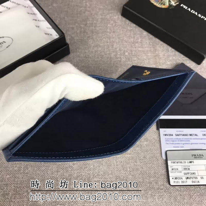 PRADA普拉達 經典爆款 頂級原單十字紋牛皮 女士短皮夾 1MV204 DD1409